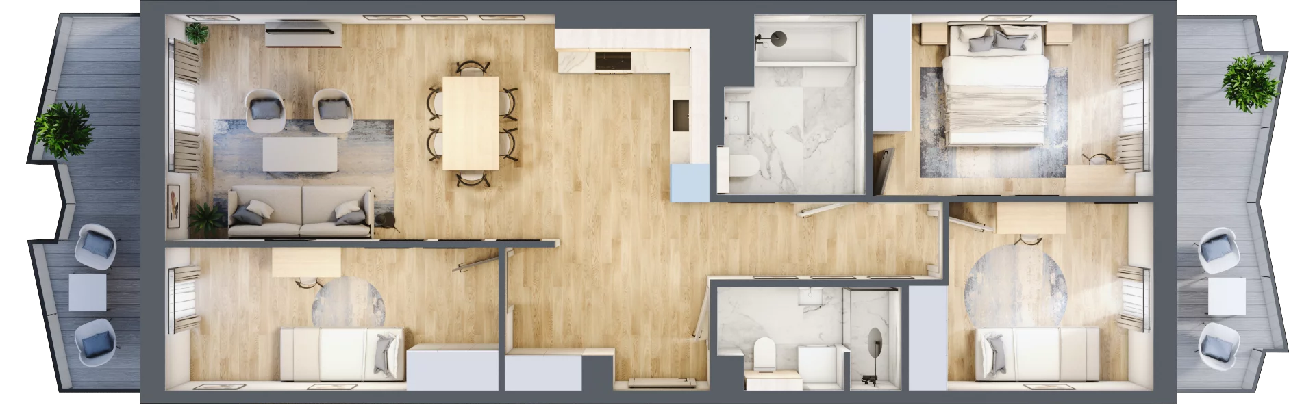 4 pokoje, mieszkanie 83,50 m², piętro 8, oferta nr 142, Semiramis, Katowice, Dąbrówka Mała, ul. Wiertnicza