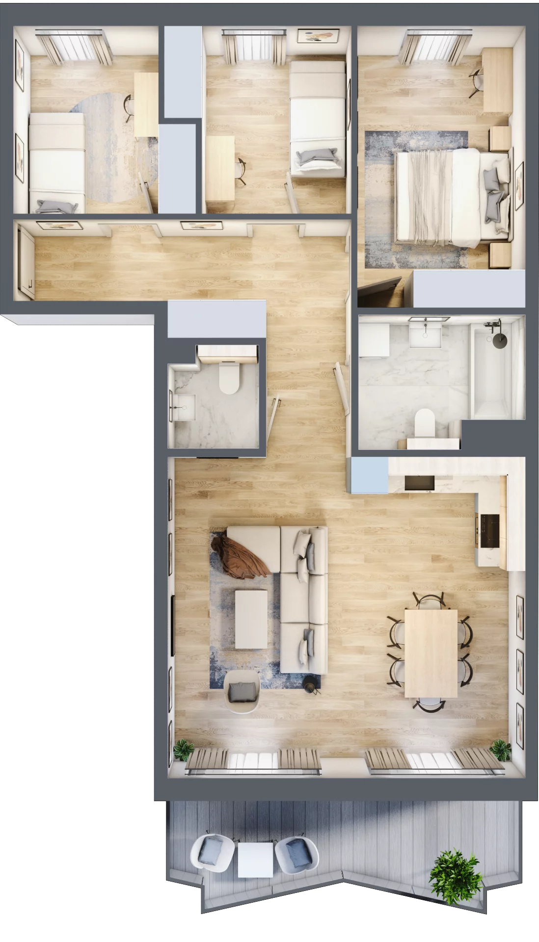 4 pokoje, mieszkanie 78,45 m², piętro 8, oferta nr 134, Semiramis, Katowice, Dąbrówka Mała, ul. Wiertnicza