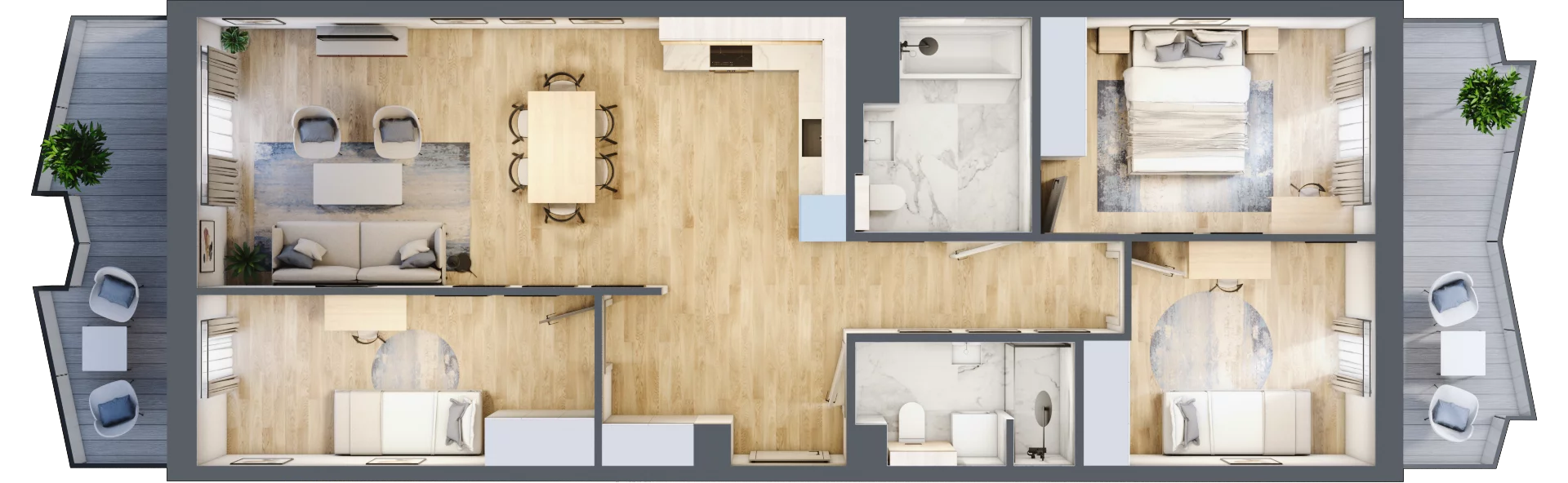 4 pokoje, mieszkanie 84,05 m², piętro 6, oferta nr 106, Semiramis, Katowice, Dąbrówka Mała, ul. Wiertnicza