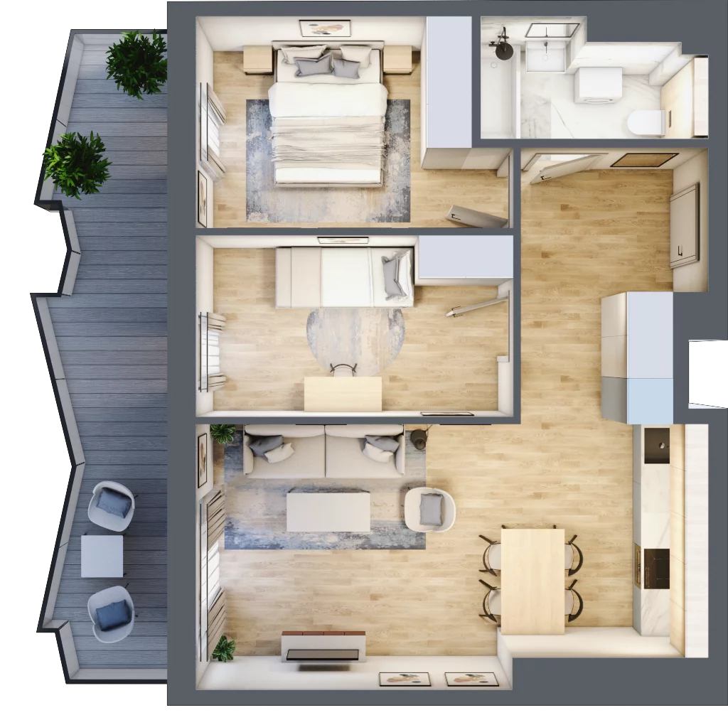 3 pokoje, mieszkanie 54,62 m², piętro 4, oferta nr 73, Semiramis, Katowice, Dąbrówka Mała, ul. Wiertnicza