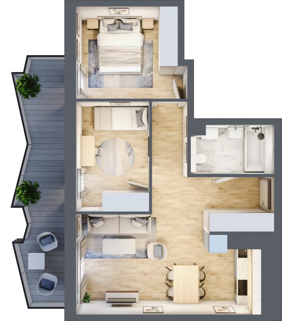 3 pokoje, mieszkanie 53,31 m², piętro 4, oferta nr 72, Semiramis, Katowice, Dąbrówka Mała, ul. Wiertnicza