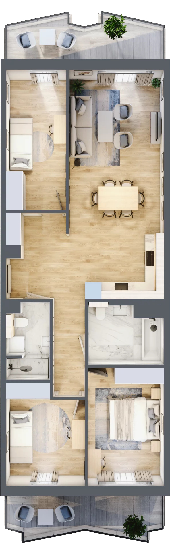 4 pokoje, mieszkanie 84,05 m², piętro 4, oferta nr 70, Semiramis, Katowice, Dąbrówka Mała, ul. Wiertnicza