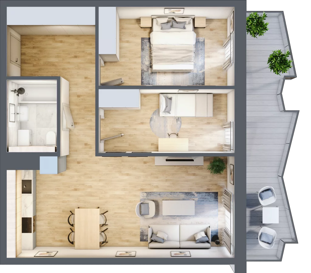 3 pokoje, mieszkanie 63,90 m², piętro 2, oferta nr 30, Semiramis, Katowice, Dąbrówka Mała, ul. Wiertnicza