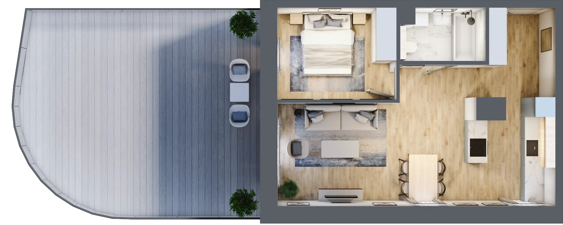2 pokoje, mieszkanie 48,33 m², parter, oferta nr 4, Semiramis, Katowice, Dąbrówka Mała, ul. Wiertnicza