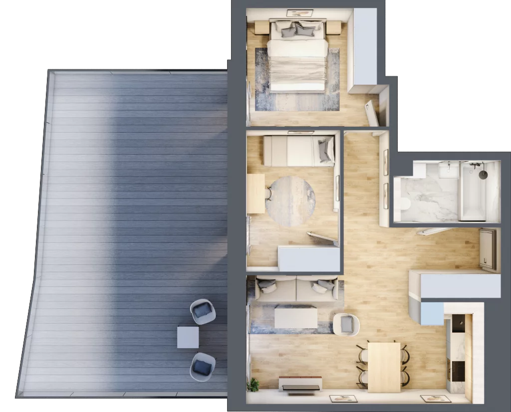 3 pokoje, mieszkanie 53,76 m², parter, oferta nr 2, Semiramis, Katowice, Dąbrówka Mała, ul. Wiertnicza