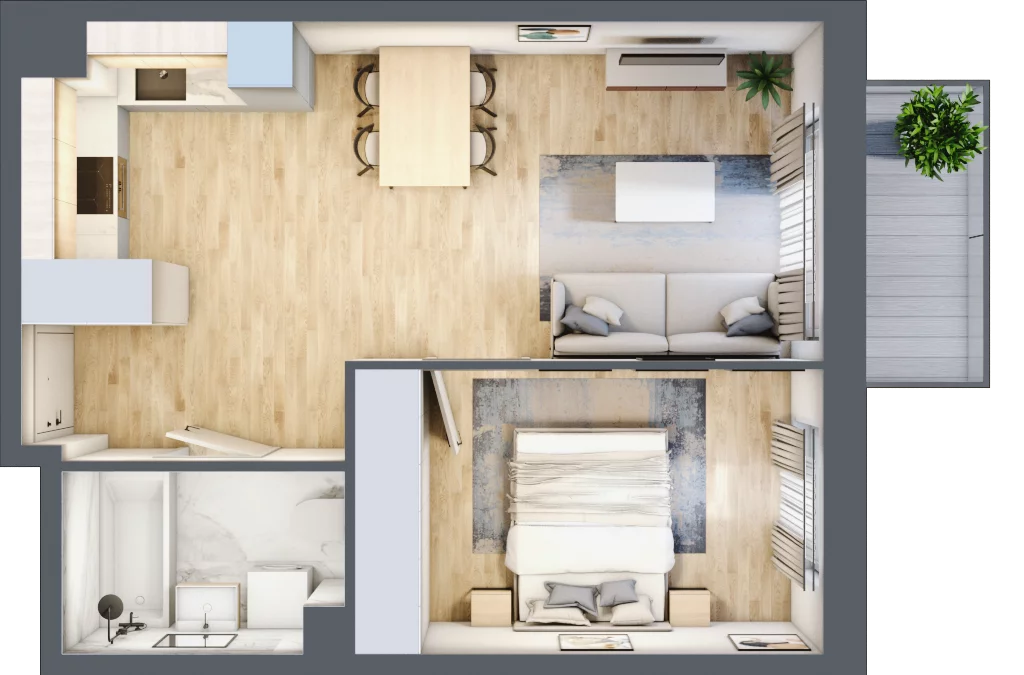 2 pokoje, mieszkanie 40,45 m², piętro 3, oferta nr mieszkanie 48, Mikusińskiego 25, Katowice, Wełnowiec-Józefowiec, Wełnowiec, ul. Jana Mikusińskiego 25