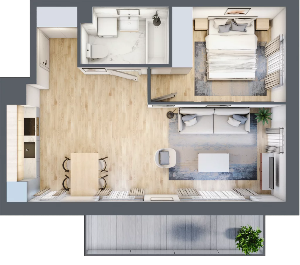 2 pokoje, mieszkanie 43,97 m², piętro 1, oferta nr mieszkanie 19, Mikusińskiego 25, Katowice, Wełnowiec-Józefowiec, Wełnowiec, ul. Jana Mikusińskiego 25