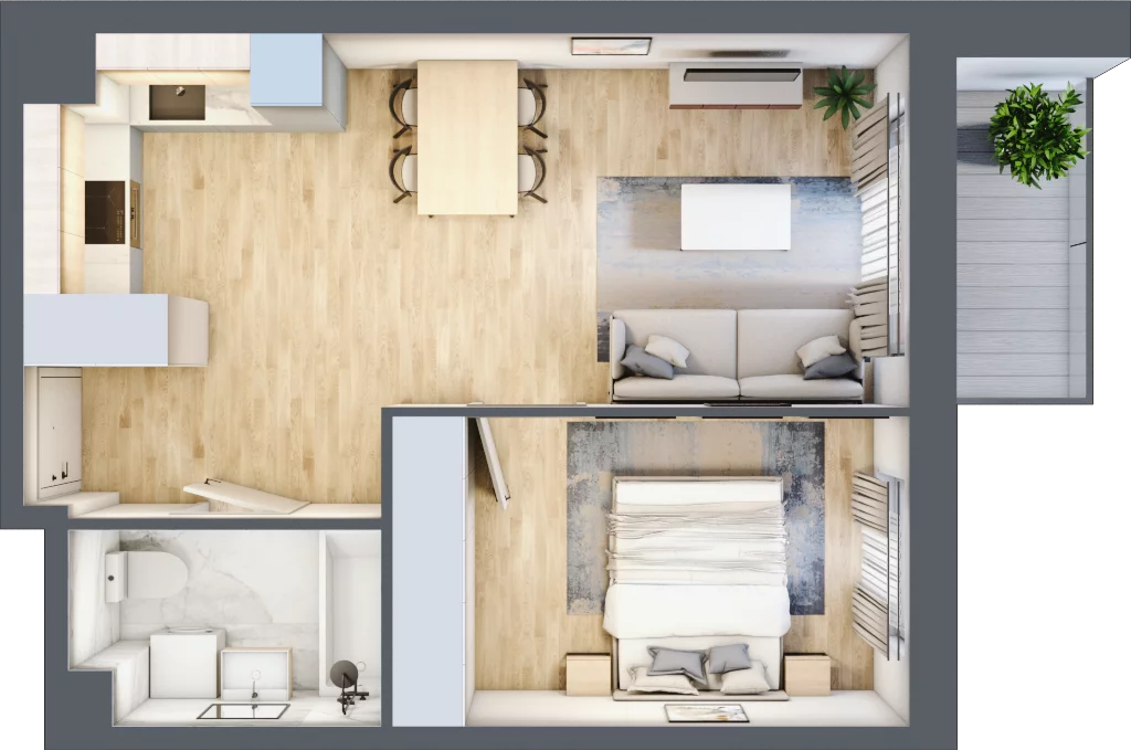 2 pokoje, mieszkanie 40,41 m², piętro 4, oferta nr mieszkanie 64, Mikusińskiego 25, Katowice, Wełnowiec-Józefowiec, Wełnowiec, ul. Jana Mikusińskiego 25