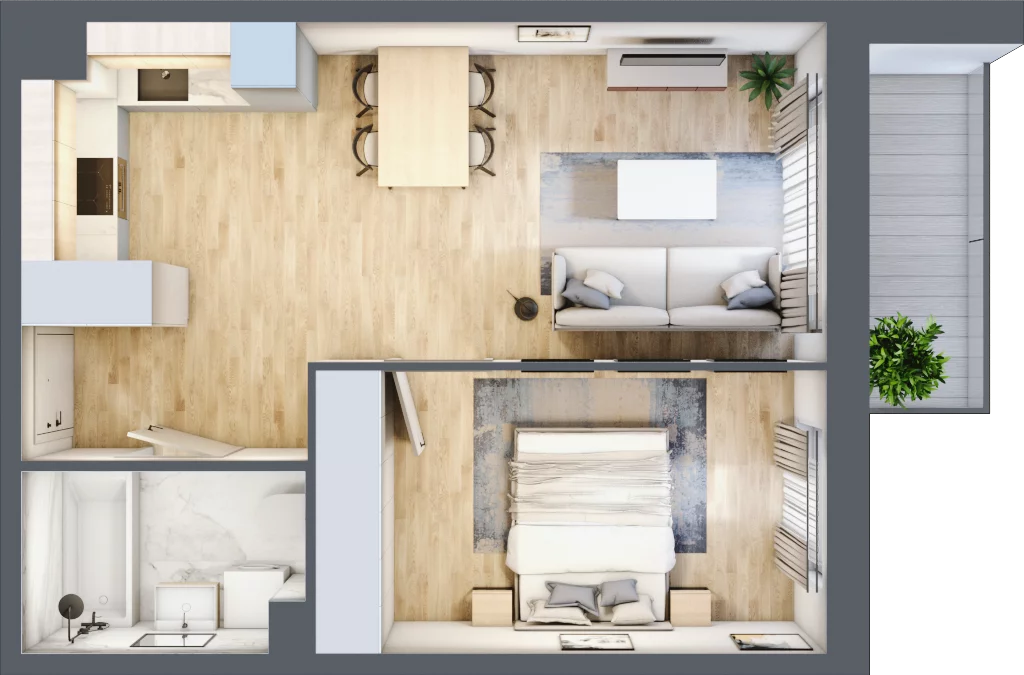 2 pokoje, mieszkanie 41,12 m², piętro 2, oferta nr mieszkanie 91, Mikusińskiego 25, Katowice, Wełnowiec-Józefowiec, Wełnowiec, ul. Jana Mikusińskiego 25