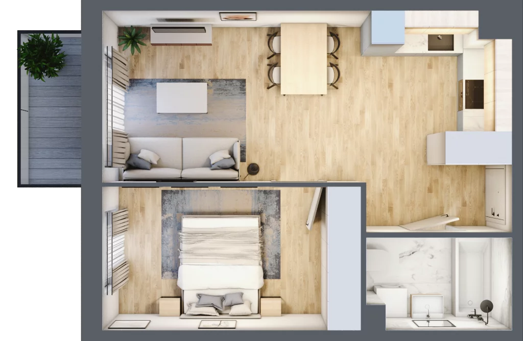 2 pokoje, mieszkanie 41,12 m², piętro 4, oferta nr mieszkanie 57, Mikusińskiego 25, Katowice, Wełnowiec-Józefowiec, Wełnowiec, ul. Jana Mikusińskiego 25