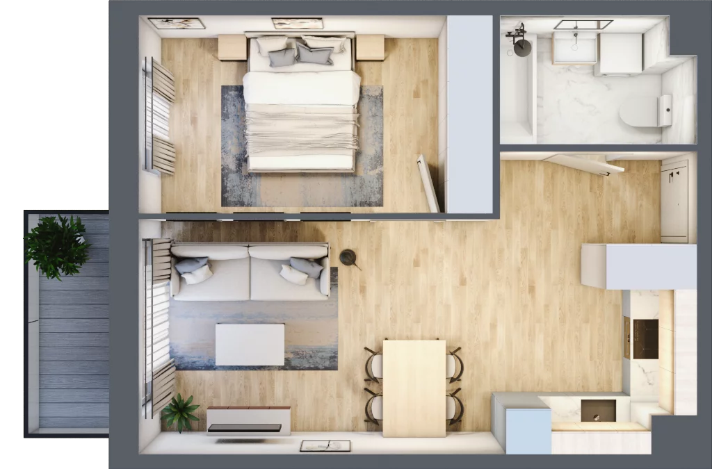 2 pokoje, mieszkanie 41,12 m², piętro 1, oferta nr mieszkanie 79, Mikusińskiego 25, Katowice, Wełnowiec-Józefowiec, Wełnowiec, ul. Jana Mikusińskiego 25