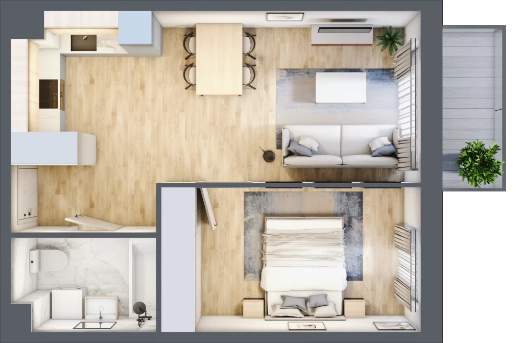 2 pokoje, mieszkanie 41,12 m², piętro 1, oferta nr mieszkanie 122, Mikusińskiego 25, Katowice, Wełnowiec-Józefowiec, Wełnowiec, ul. Jana Mikusińskiego 25