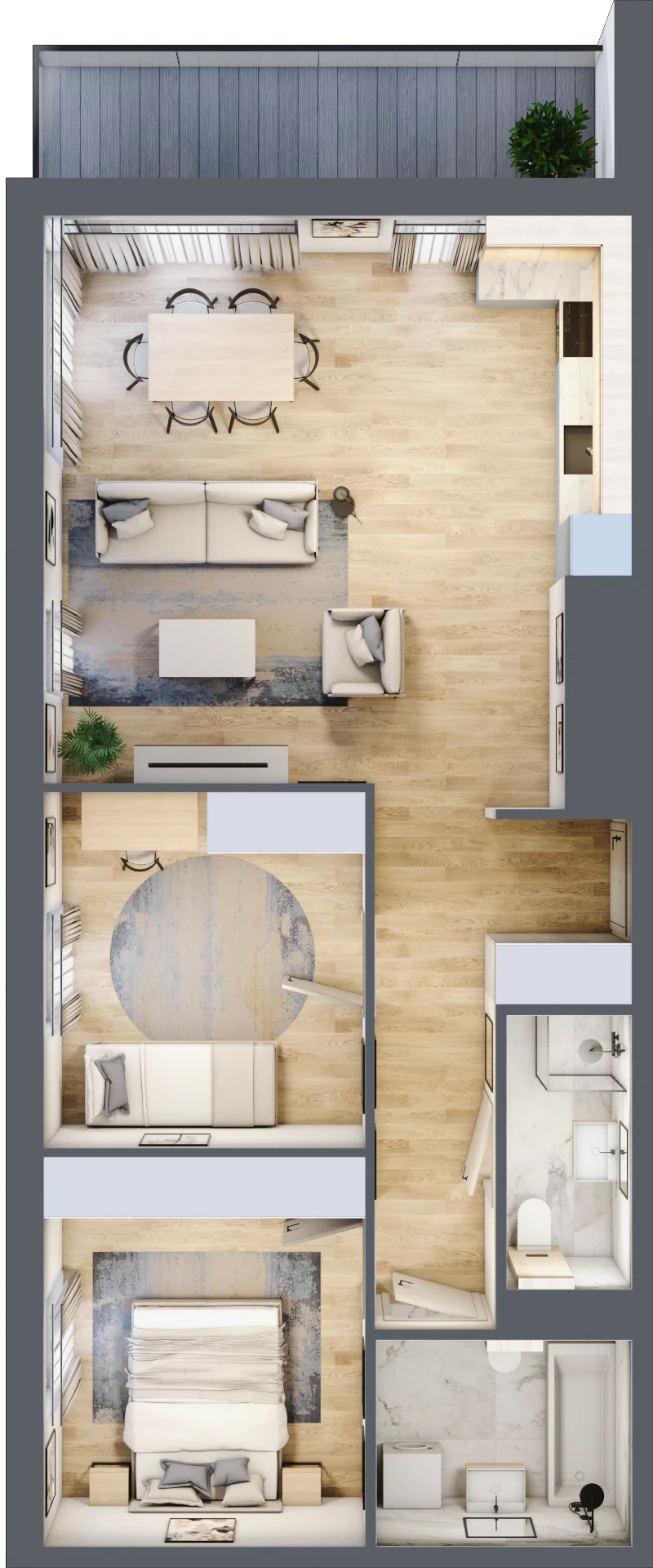 3 pokoje, mieszkanie 71,77 m², piętro 2, oferta nr A.2.2, Linea, Gdańsk, Jasień, Morena, ul. Kiedrowskiego