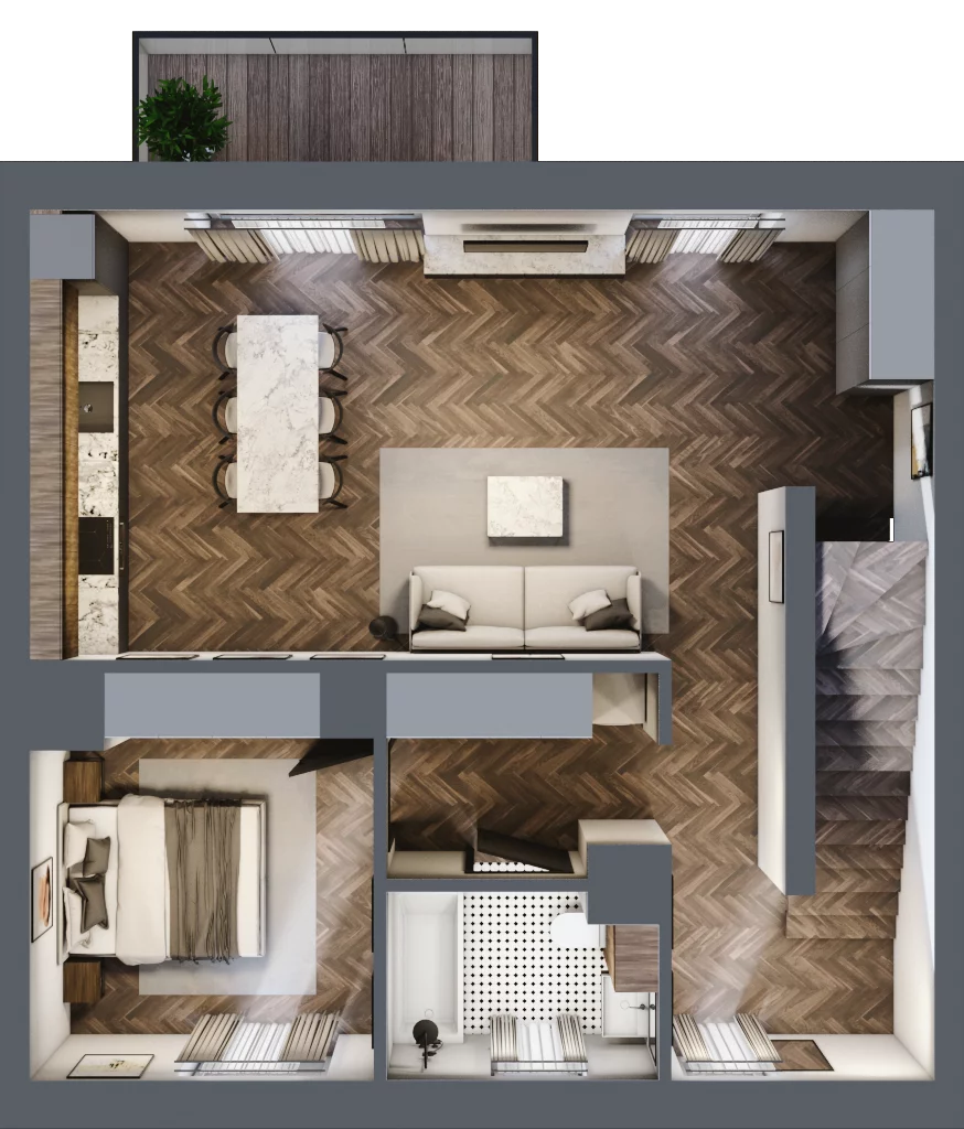 3 pokoje, mieszkanie 61,20 m², piętro 1, oferta nr 8A, Małe Wilczyce, Wilczyce, ul. Zgodna / Życzliwa