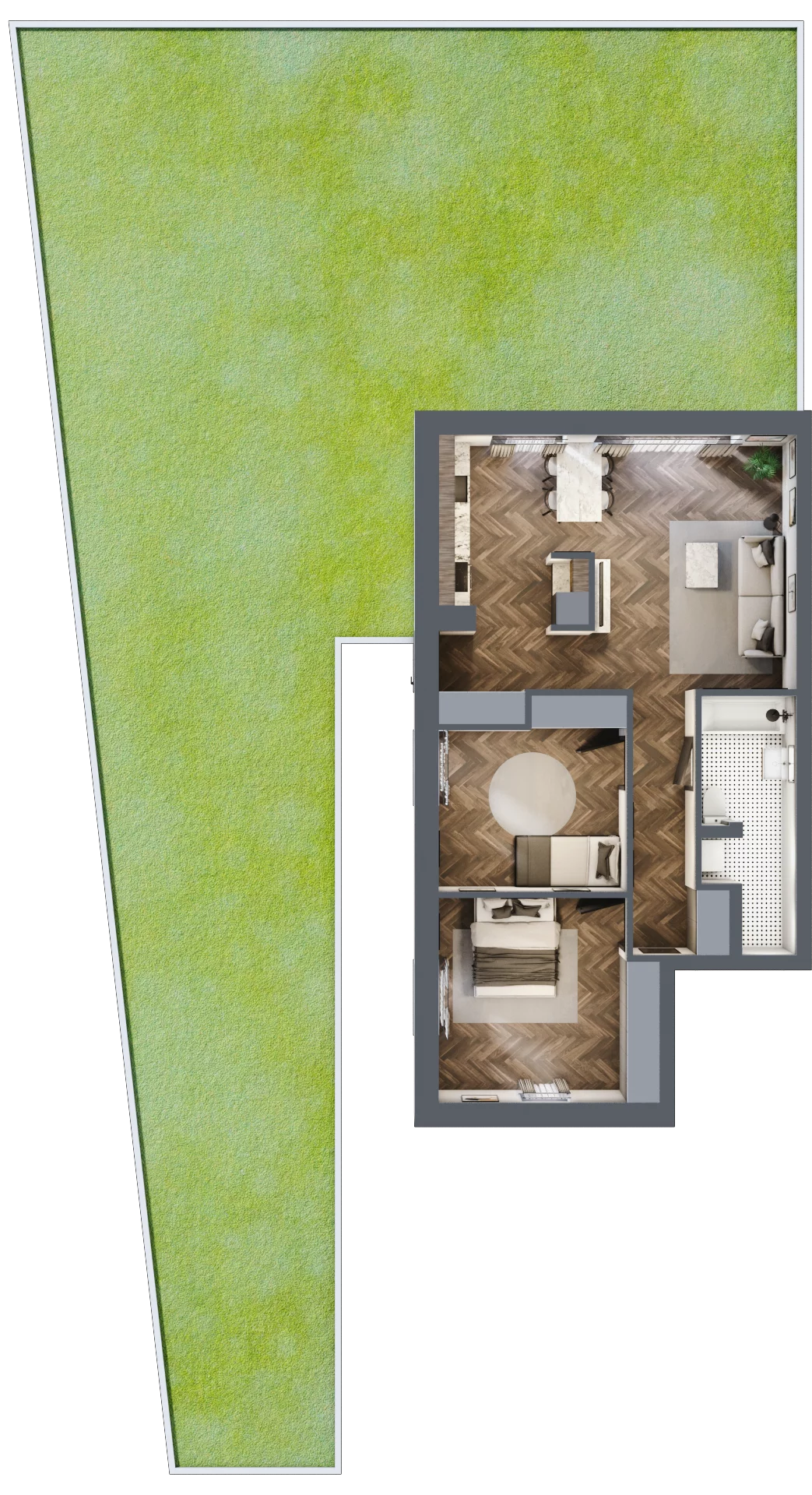 3 pokoje, mieszkanie 97,30 m², parter, oferta nr 5, Małe Wilczyce, Wilczyce, ul. Zgodna / Życzliwa
