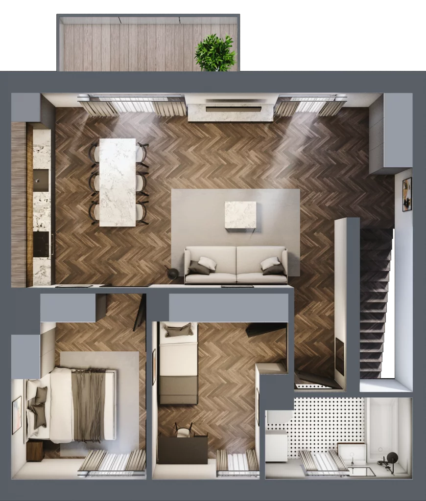 3 pokoje, mieszkanie 62,20 m², piętro 1, oferta nr 17A, Małe Wilczyce, Wilczyce, ul. Zgodna / Życzliwa