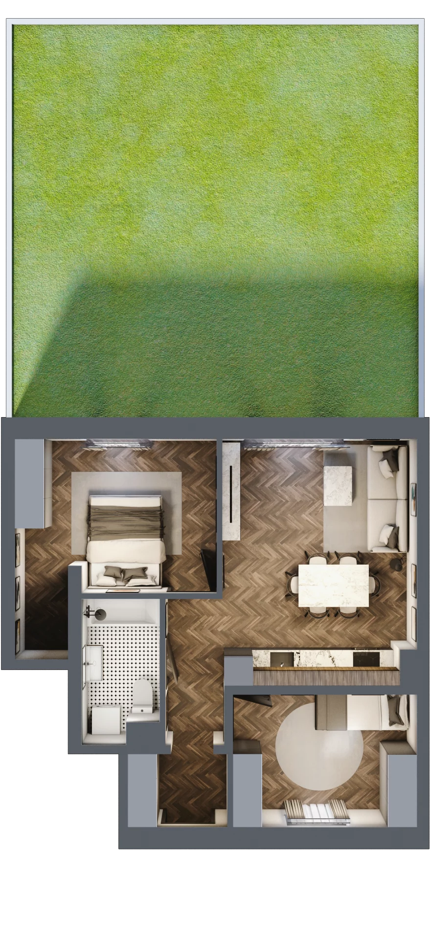 3 pokoje, mieszkanie 55,60 m², parter, oferta nr 9, Małe Wilczyce, Wilczyce, ul. Zgodna / Życzliwa