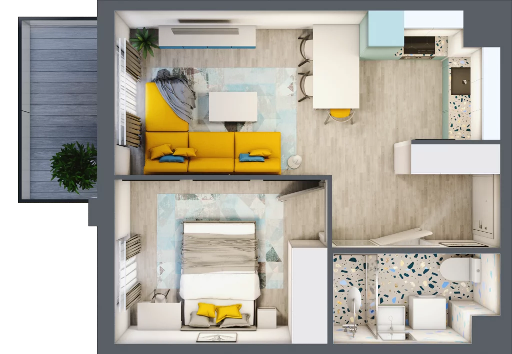 2 pokoje, mieszkanie 34,92 m², piętro 2, oferta nr 21.40, Osiedle Pastelowe, Gdańsk, Orunia Górna-Gdańsk Południe, Gdańsk-Południe, ul. Pastelowa