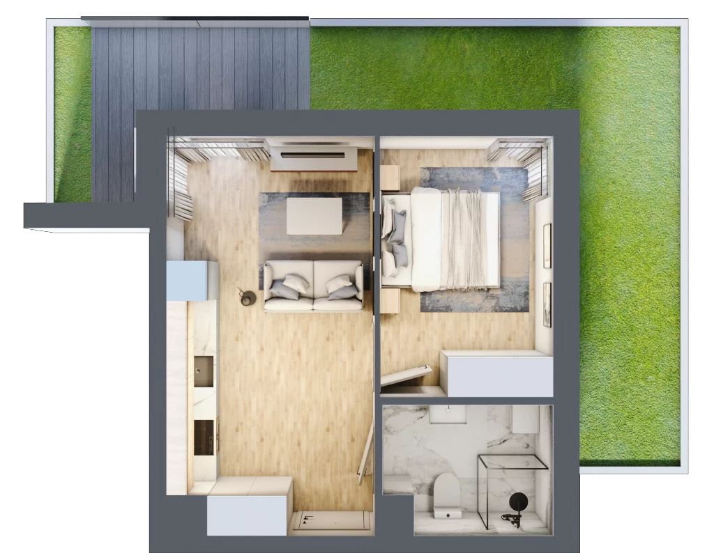 2 pokoje, lokal inwestycyjny 32,58 m², parter, oferta nr B6.4, Solmarina, Wiślinka, ul. Łąkowa