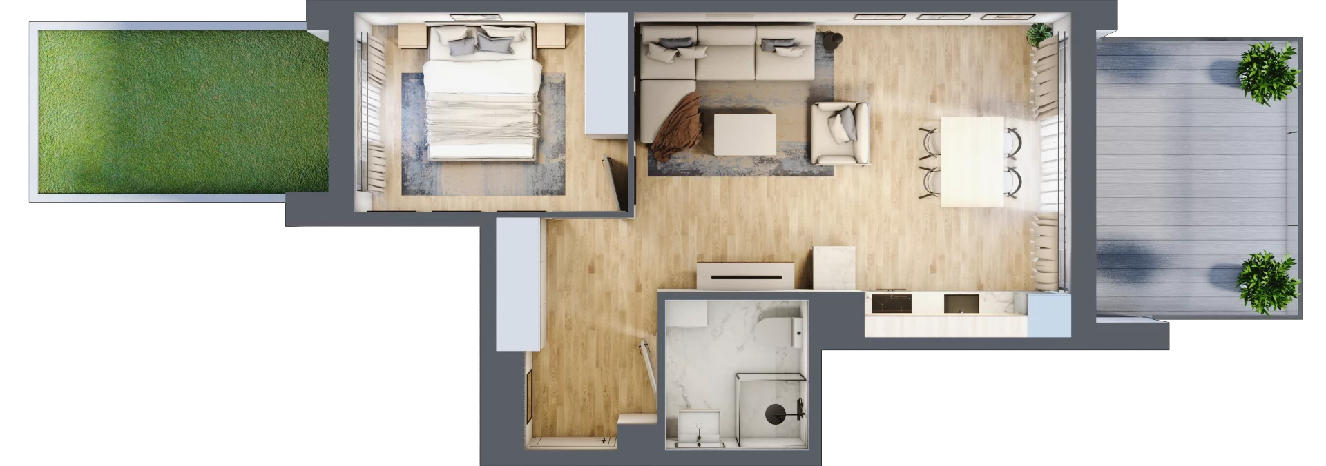 2 pokoje, lokal inwestycyjny 44,42 m², parter, oferta nr C8.1, Solmarina, Wiślinka, ul. Łąkowa