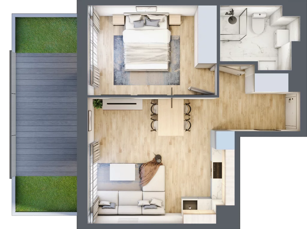 2 pokoje, lokal inwestycyjny 41,47 m², parter, oferta nr C3.2 - (U), Solmarina, Wiślinka, ul. Łąkowa