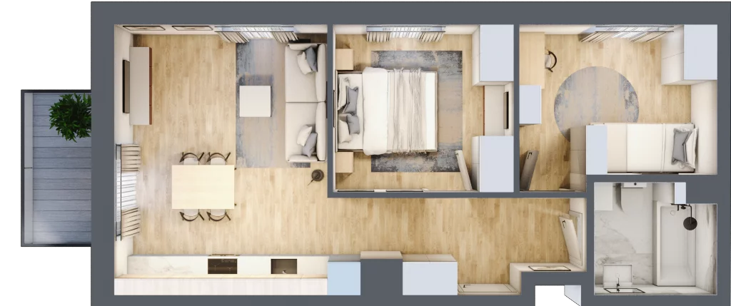 3 pokoje, mieszkanie 51,12 m², piętro 5, oferta nr B1/75, Osiedle Bokserska 2, Warszawa, Ursynów, Wyczółki, ul. Bokserska 73A