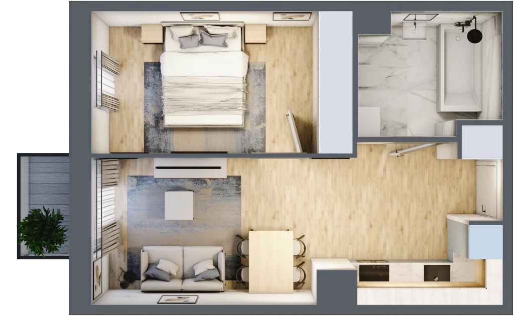 2 pokoje, mieszkanie 35,78 m², piętro 2, oferta nr 30/30, Osiedle Dolina Prądnika, Kraków, Prądnik Biały, ul. Glogera 30 i 30 A