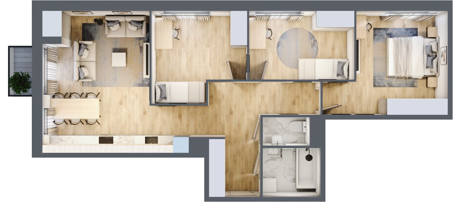 4 pokoje, mieszkanie 76,63 m², piętro 2, oferta nr 30/33, Osiedle Dolina Prądnika, Kraków, Prądnik Biały, ul. Glogera 30 i 30 A