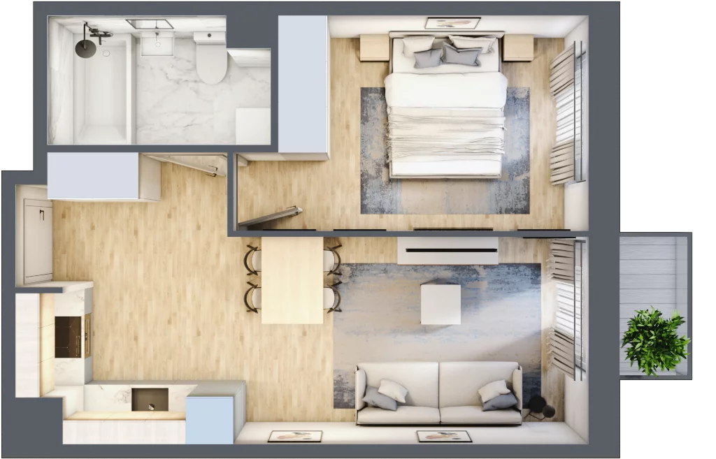 2 pokoje, mieszkanie 36,78 m², piętro 3, oferta nr 30/36, Osiedle Dolina Prądnika, Kraków, Prądnik Biały, ul. Glogera 30 i 30 A