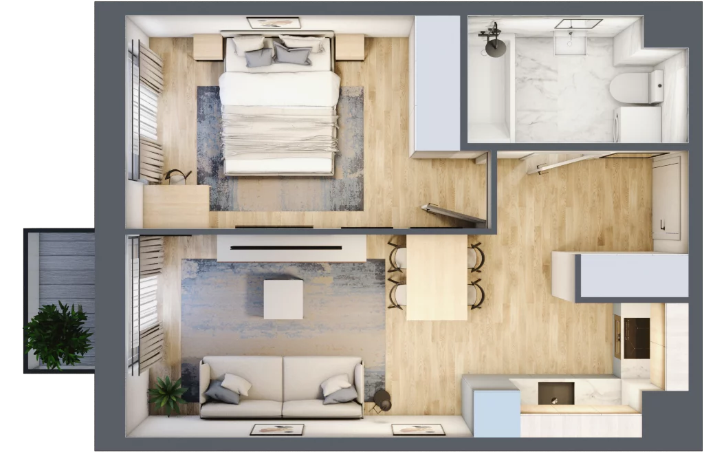 2 pokoje, mieszkanie 37,50 m², piętro 3, oferta nr 30/40, Osiedle Dolina Prądnika, Kraków, Prądnik Biały, ul. Glogera 30 i 30 A