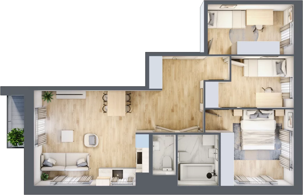 4 pokoje, mieszkanie 67,69 m², piętro 3, oferta nr 30/57, Osiedle Dolina Prądnika, Kraków, Prądnik Biały, ul. Glogera 30 i 30 A