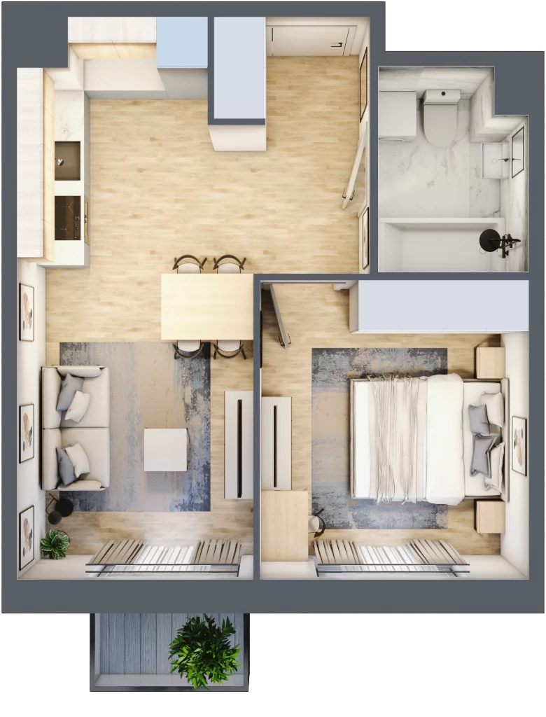2 pokoje, mieszkanie 36,96 m², piętro 3, oferta nr 30/59, Osiedle Dolina Prądnika, Kraków, Prądnik Biały, ul. Glogera 30 i 30 A