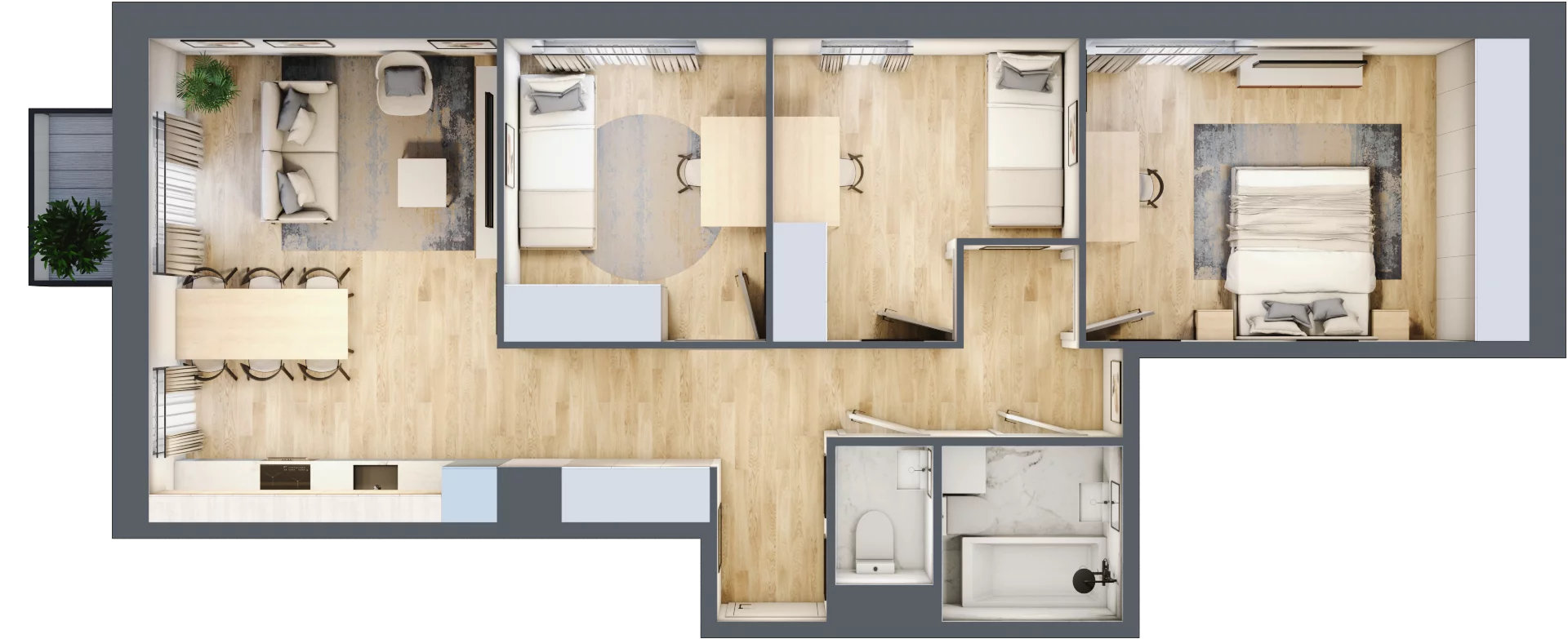 4 pokoje, mieszkanie 73,03 m², piętro 3, oferta nr 30A/48, Osiedle Dolina Prądnika, Kraków, Prądnik Biały, ul. Glogera 30 i 30 A