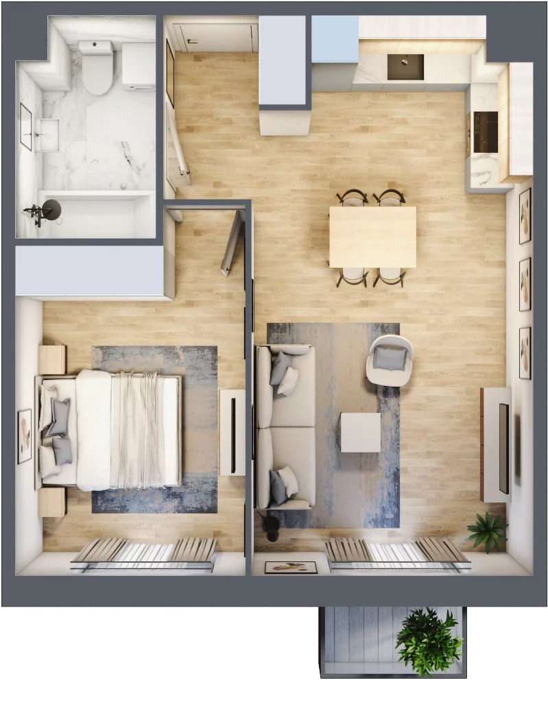 2 pokoje, mieszkanie 45,49 m², piętro 1, oferta nr 30A/56, Osiedle Dolina Prądnika, Kraków, Prądnik Biały, ul. Glogera 30 i 30 A