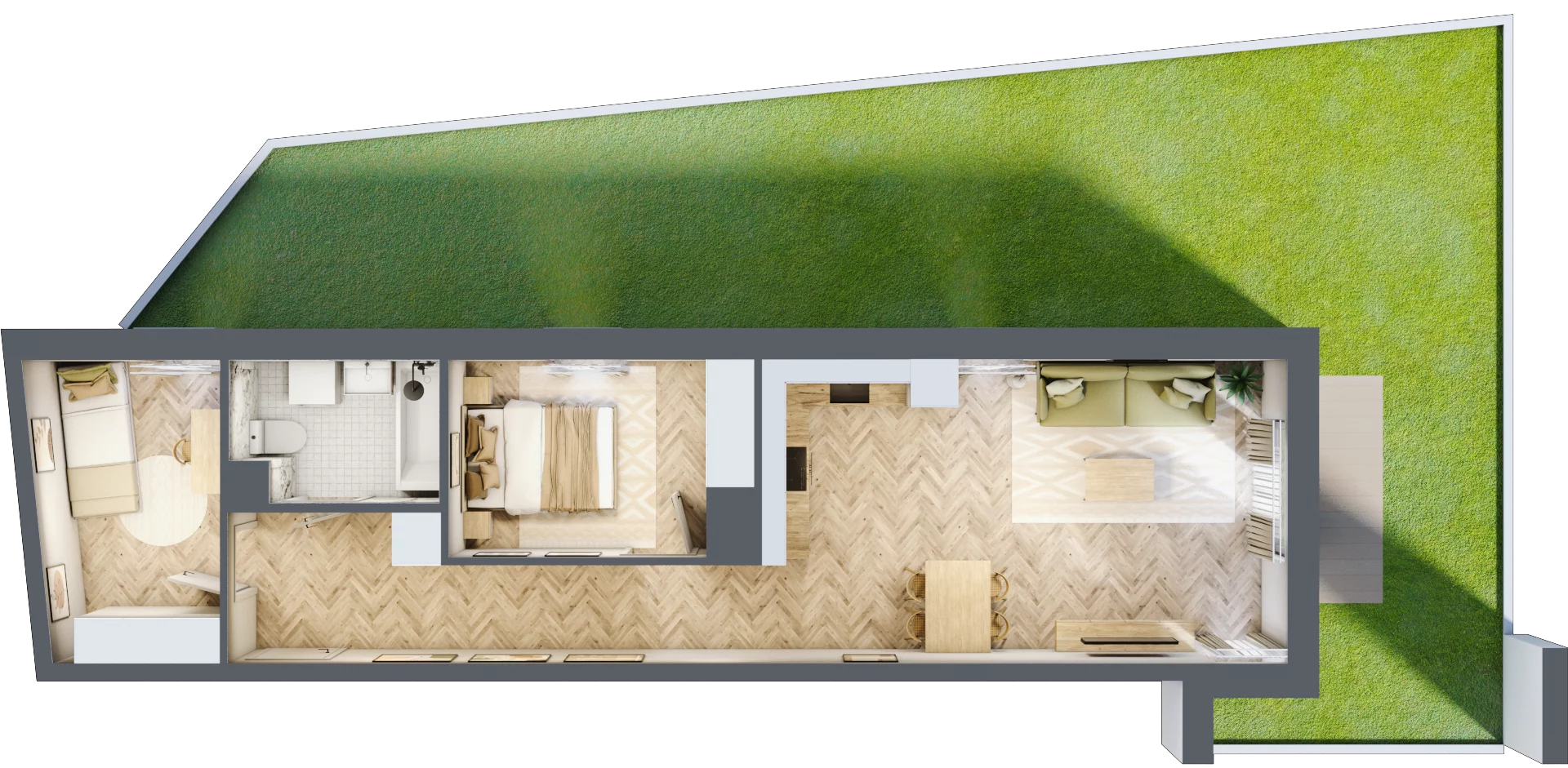 3 pokoje, mieszkanie 56,70 m², parter, oferta nr 24/97, Ogrody Nałkowskiej, Poznań, Ogrody, ul. Nałkowskiej 24, 26