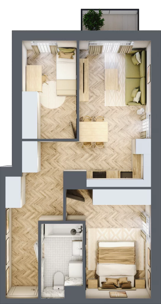 3 pokoje, apartament 52,01 m², piętro 3, oferta nr 24/114, Ogrody Nałkowskiej, Poznań, Ogrody, ul. Nałkowskiej 24, 26