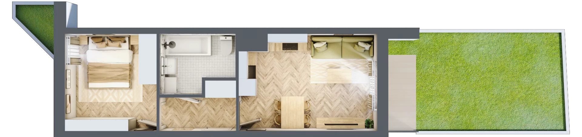 2 pokoje, mieszkanie 36,37 m², parter, oferta nr 26/6, Ogrody Nałkowskiej, Poznań, Ogrody, ul. Nałkowskiej 24, 26
