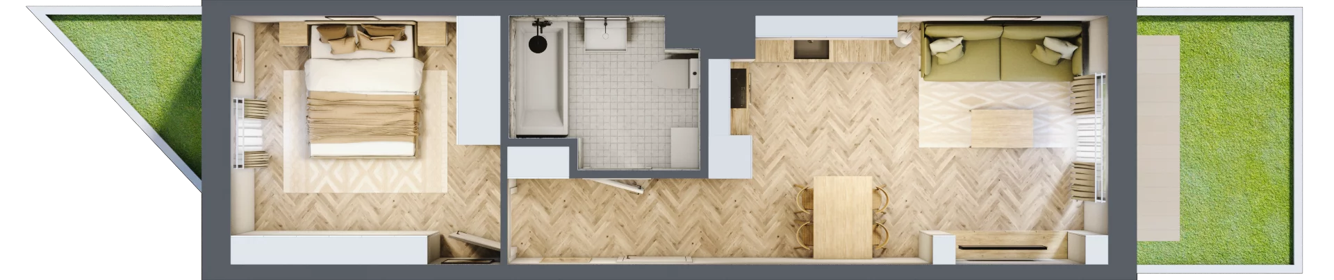 2 pokoje, mieszkanie 39,86 m², parter, oferta nr 26/86, Ogrody Nałkowskiej, Poznań, Ogrody, ul. Nałkowskiej 24, 26