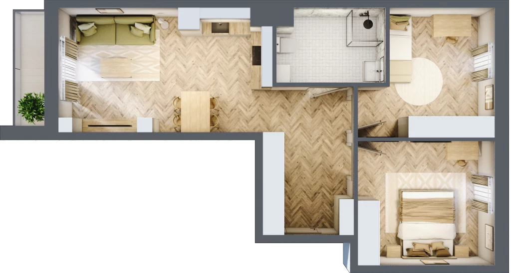 3 pokoje, mieszkanie 61,53 m², piętro 6, oferta nr 26/112, Ogrody Nałkowskiej, Poznań, Ogrody, ul. Nałkowskiej 24, 26
