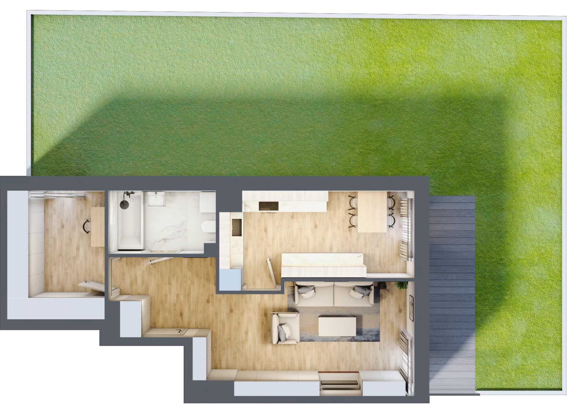 1 pokój, mieszkanie 51,76 m², parter, oferta nr 1/27, Osiedle Motiff, Warszawa, Ursus, Skorosze, ul. Tomcia Palucha 33