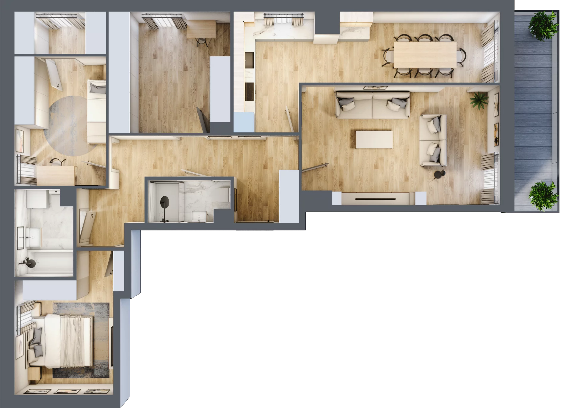 3 pokoje, mieszkanie 98,12 m², piętro 4, oferta nr 1/39, Osiedle Motiff, Warszawa, Ursus, Skorosze, ul. Tomcia Palucha 33