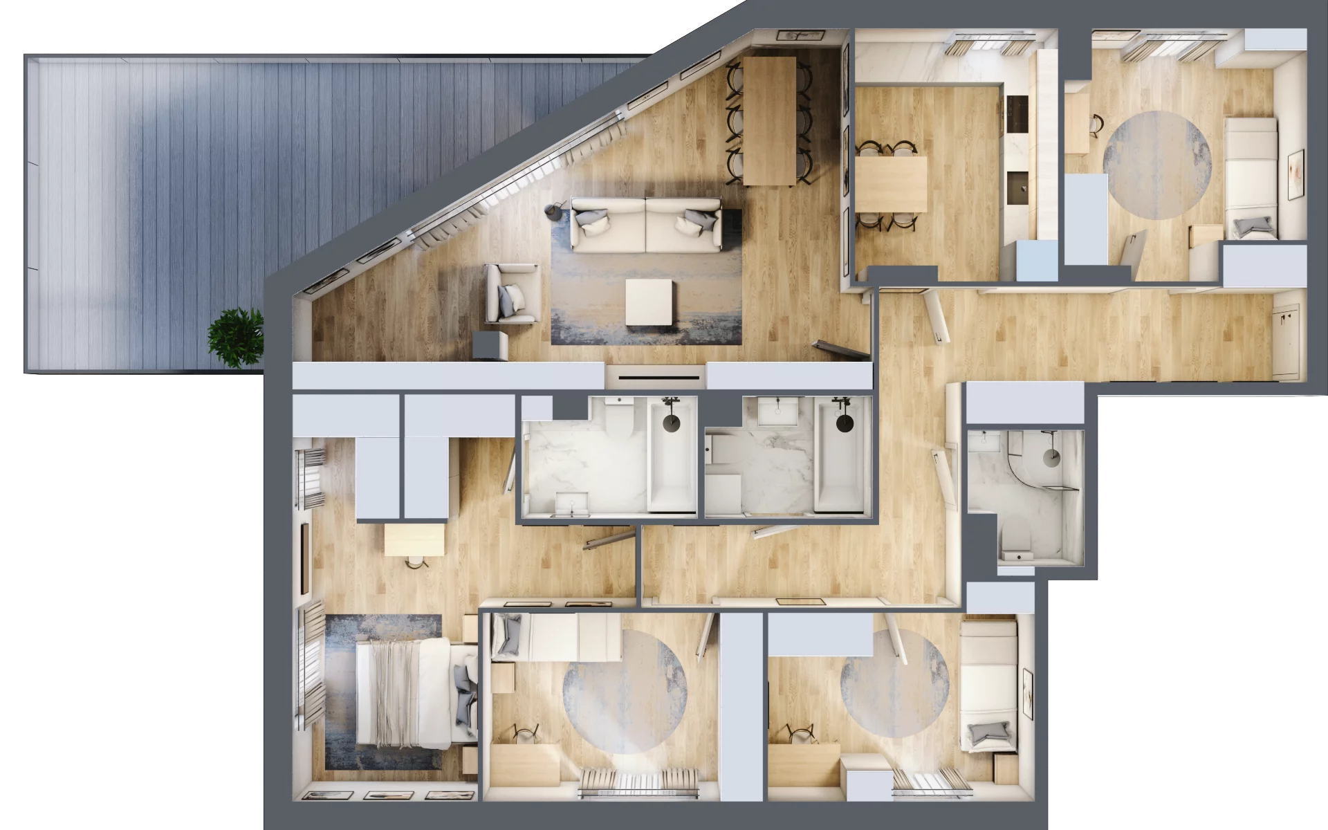 5 pokoi, mieszkanie 124,72 m², piętro 5, oferta nr 1/23, Osiedle Motiff, Warszawa, Ursus, Skorosze, ul. Tomcia Palucha 33