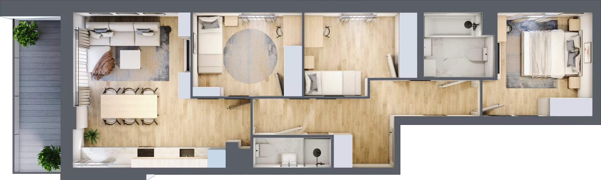 4 pokoje, mieszkanie 74,00 m², piętro 4, oferta nr 1/20, Osiedle Motiff, Warszawa, Ursus, Skorosze, ul. Tomcia Palucha 33