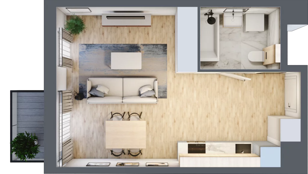 1 pokój, apartament inwestycyjny 32,84 m², piętro 1, oferta nr G112, Let's Sea Baltic Park II etap, Gąski, ul. Nadbrzeżna 52C