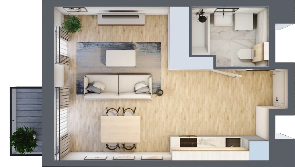 1 pokój, apartament inwestycyjny 32,27 m², piętro 2, oferta nr G120, Let's Sea Baltic Park II etap, Gąski, ul. Nadbrzeżna 52C