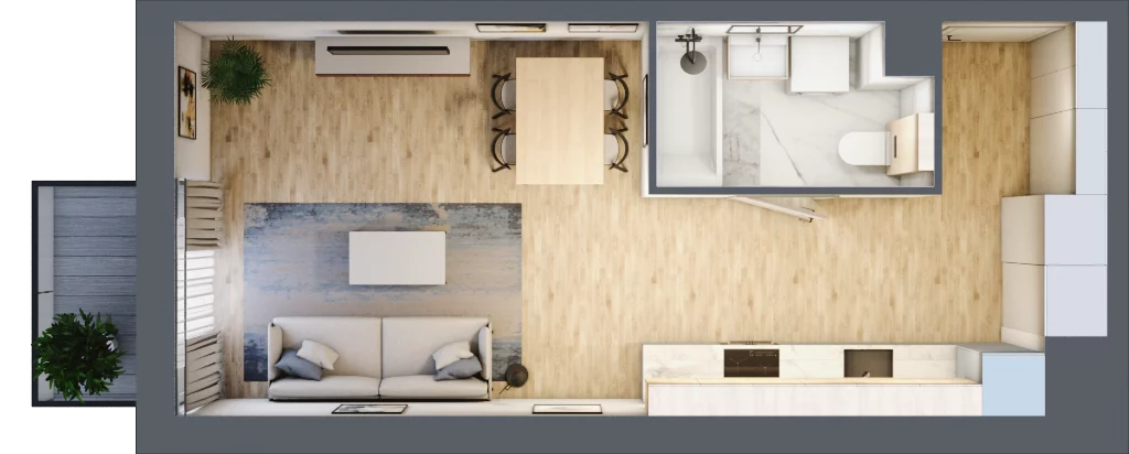 1 pokój, apartament inwestycyjny 32,83 m², piętro 3, oferta nr G126, Let's Sea Baltic Park II etap, Gąski, ul. Nadbrzeżna 52C