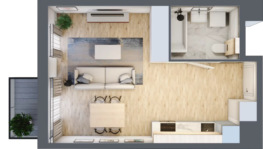 1 pokój, apartament inwestycyjny 33,30 m², piętro 3, oferta nr G128, Let's Sea Baltic Park II etap, Gąski, ul. Nadbrzeżna 52C