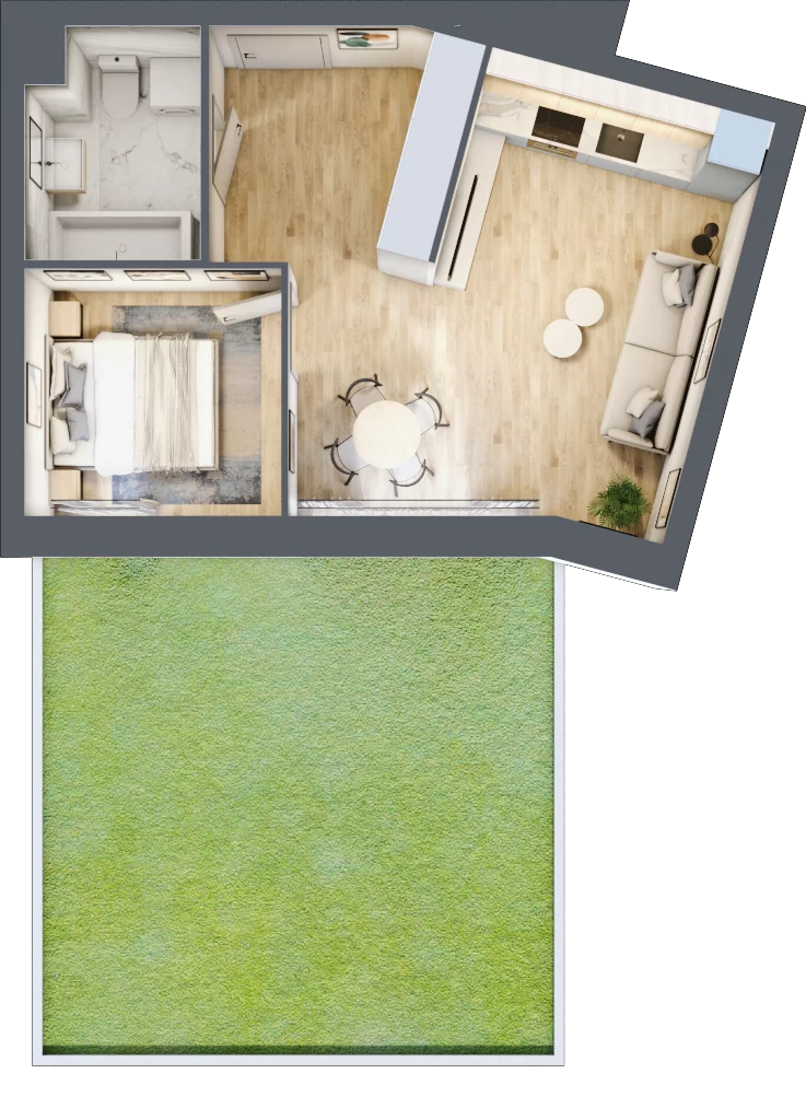 2 pokoje, mieszkanie 39,75 m², parter, oferta nr D116, Osiedle Witaj etap II, Poznań, Naramowice, Naramowice, ul. Bielicowa