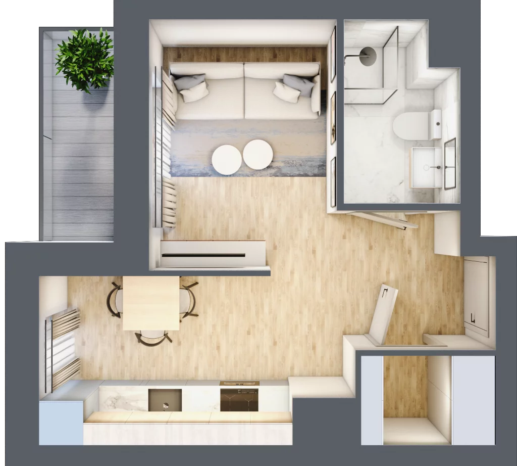 1 pokój, mieszkanie 27,80 m², parter, oferta nr L189, Osiedle Witaj etap II, Poznań, Naramowice, Naramowice, ul. Bielicowa