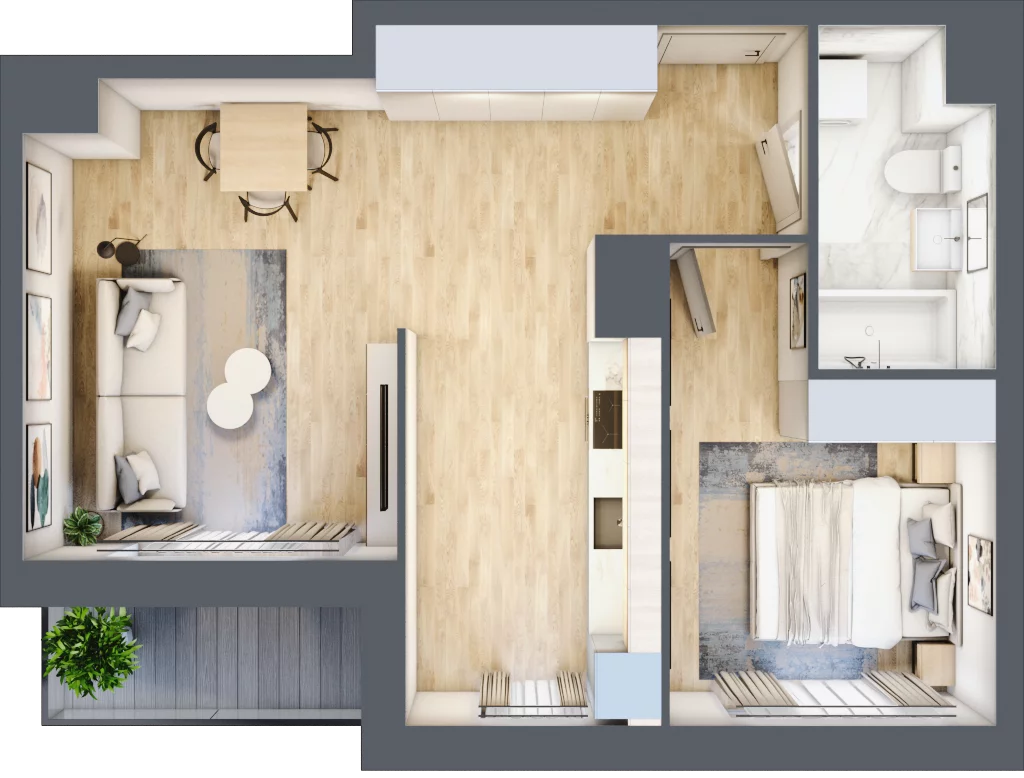 2 pokoje, mieszkanie 46,95 m², piętro 5, oferta nr L214, Osiedle Witaj etap II, Poznań, Naramowice, Naramowice, ul. Bielicowa